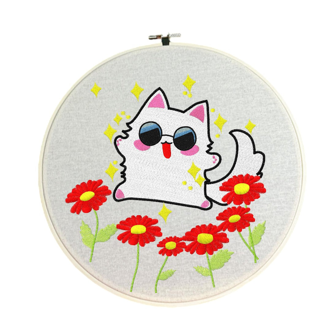 Bordado de Gojo Gatito - Bastidor 24cm